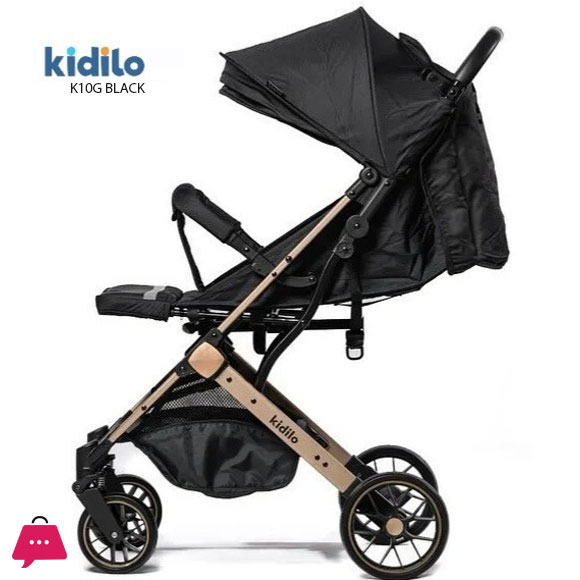 KIDILO BEST LIGHT-WEIGHT BABY STROLLER EASY TO OPERATE K10 (Black)