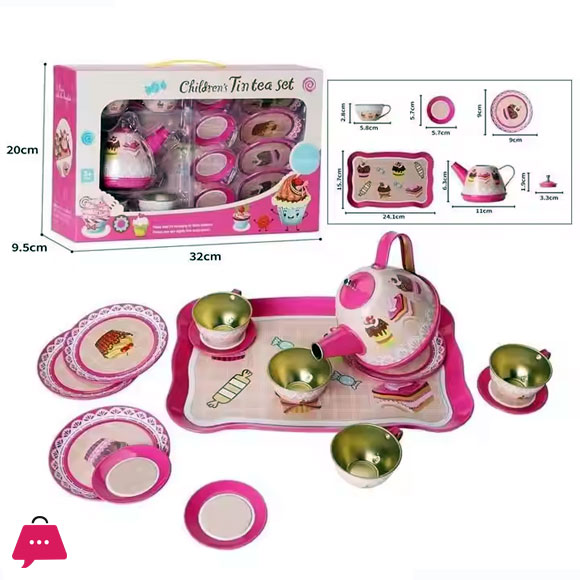 Kids Simulation Teapot Afternoon Tea Tea Cup Tea Set 15pcs a Variety of Patterns Optional Play House Kitchen Set Girls Toys