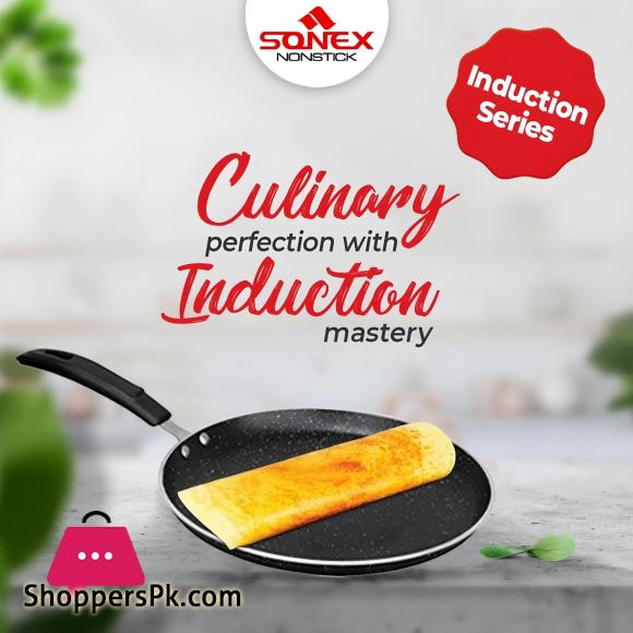 Sonex Induction Galaxy Hot Plate Non stick Inner or Outer Marble Coating - 29cm