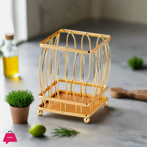 Spoon Holder Gold Square