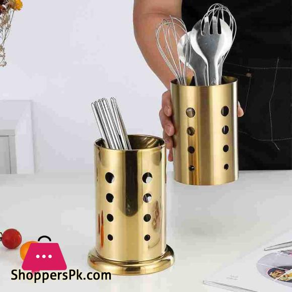 Stainless Steel Golden Chopstick Spoon Cutlery Holder