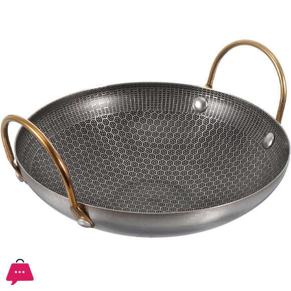 Stainless Steel Saute Fry Pan with Enameled Nonstick Surface 8-Inch