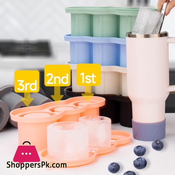 Ice Cube Maker With Lid 3 Hollow Cylinder Ice Cube Molds