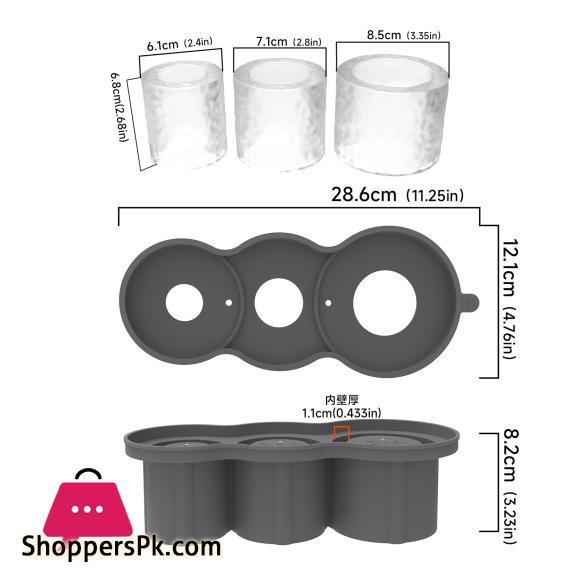 Ice Cube Maker With Lid 3 Hollow Cylinder Ice Cube Molds