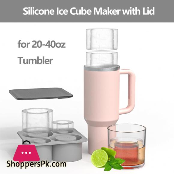 Ice Cube Maker With Lid 4 Hollow Cylinder Ice Cube Molds