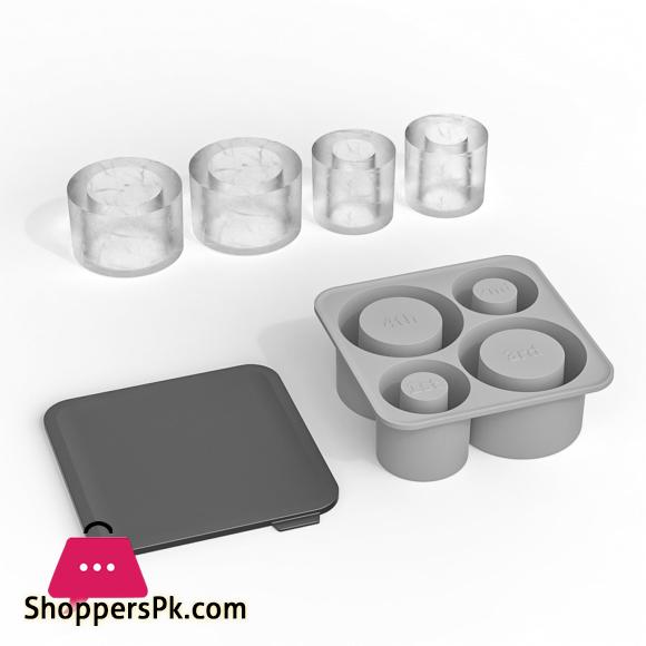 Ice Cube Maker With Lid 4 Hollow Cylinder Ice Cube Molds