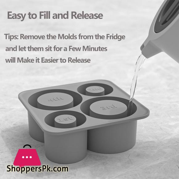 Ice Cube Maker With Lid 4 Hollow Cylinder Ice Cube Molds