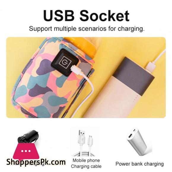 USB Milk Water Warmer Travel Stroller Insulated Bag Baby Nursing Bottle Heater