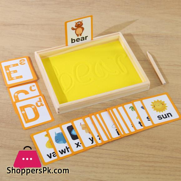 Wooden Montessori Sand Tray With Wooden Pen For Writing Letters And Numbers