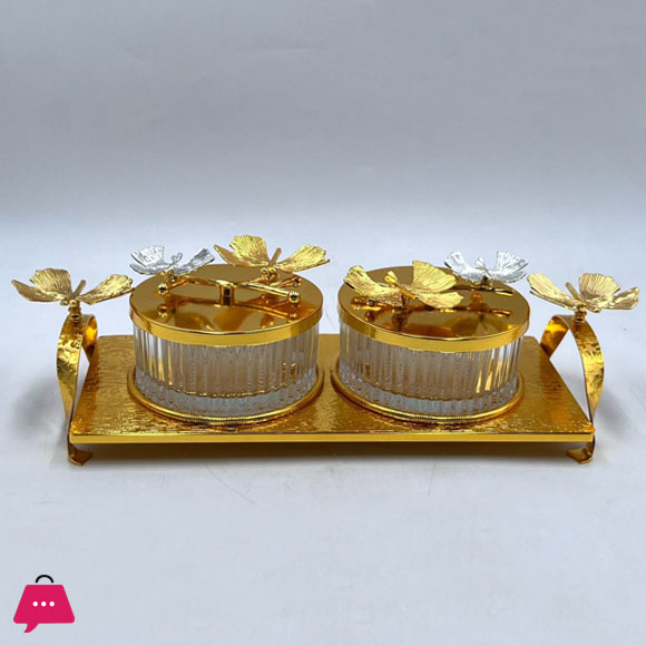 GOLDEN 2 PCS PARTITION JAR