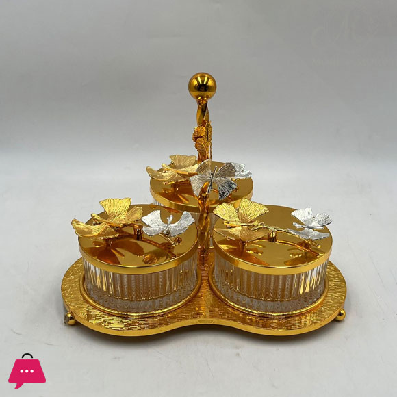 GOLDEN 3 PCS PARTITION JAR