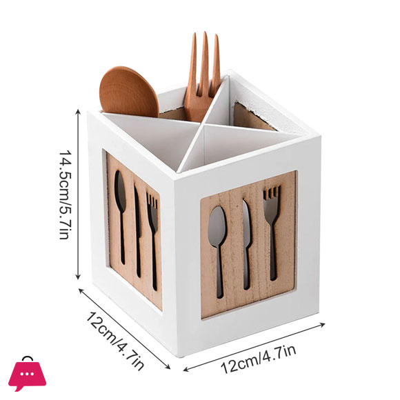 Knives and Forks Bamboo Kitchen Cutlery Holder - 1Pcs