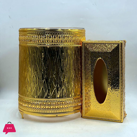 LUXURY TISSUE BOX AND DUSTBIN SET