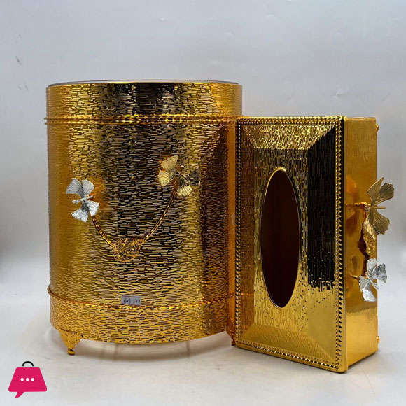 LUXURY TISSUE BOX AND DUSTBIN SET