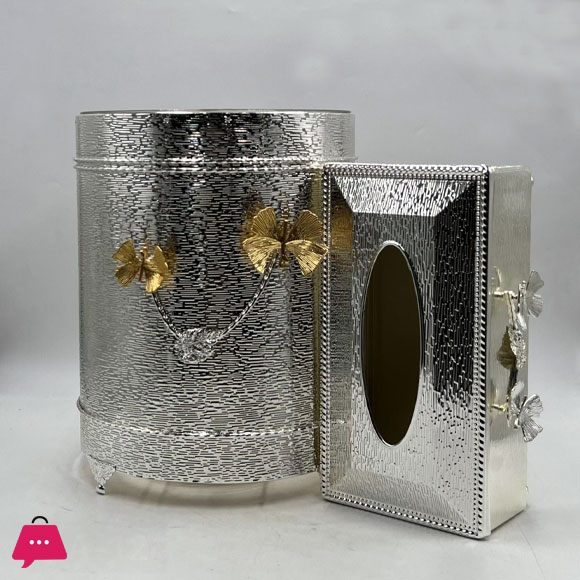 LUXURY TISSUE BOX AND DUSTBIN SET