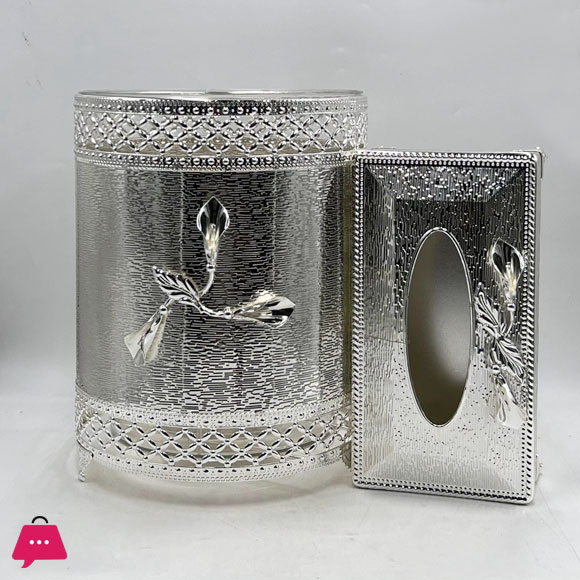 LUXURY TISSUE BOX AND DUSTBIN SET