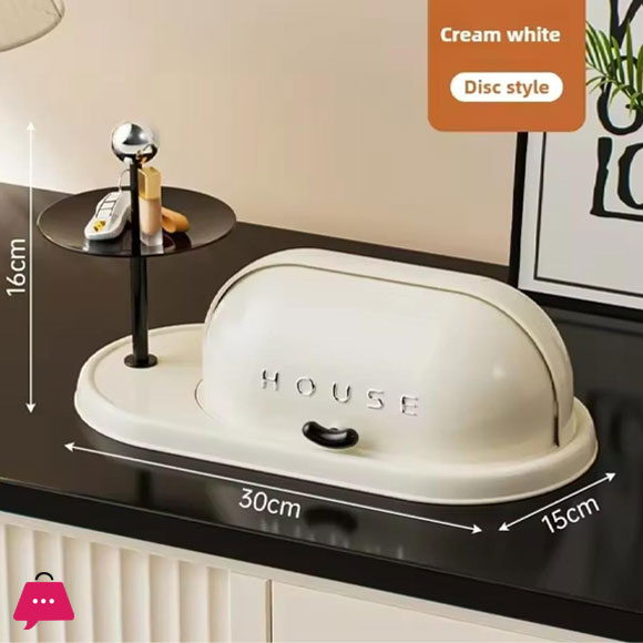 Multi-Functional Storage Organizer with Cover and Key Holder for Desk, Dresser or Entryway Use