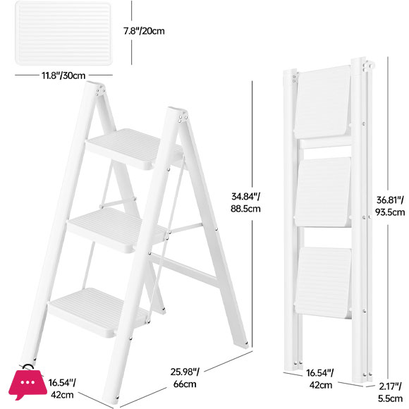Multifunctional Ladders Home Folding Ladder Modern Indoor Stairs Small Step Stool - 3 Step