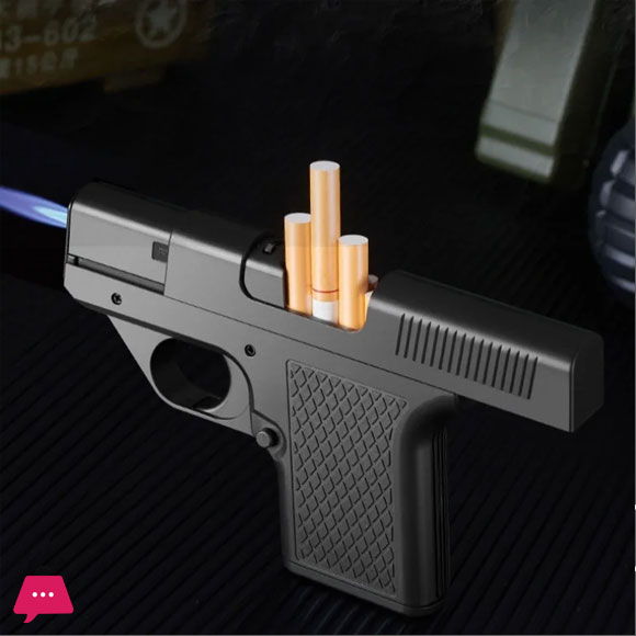 New Gun Lighter Pistol with Magazine Cigarette Holder