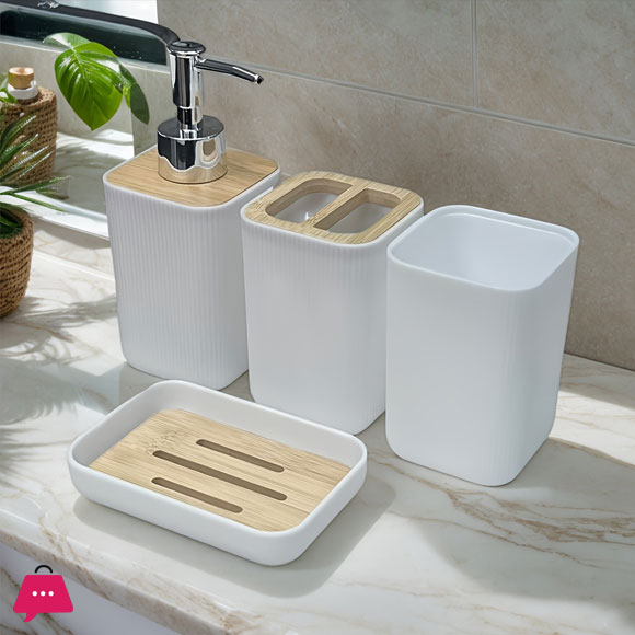 Plastic Bathroom Set 4 Pcs