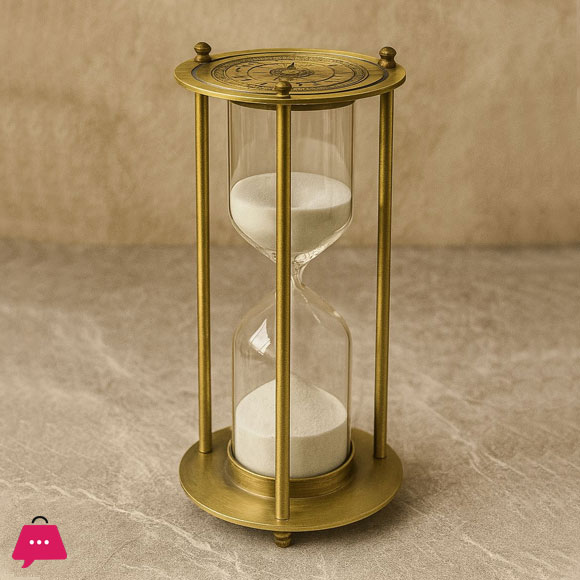 Sand Timer hour Glass Fancy with Metal Base 25-30 minutes Time approximately
