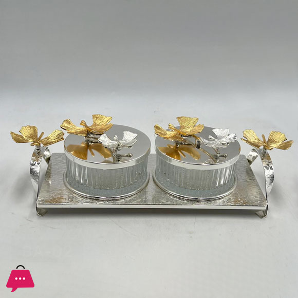 SILVER 2 PCS PARTITION JAR