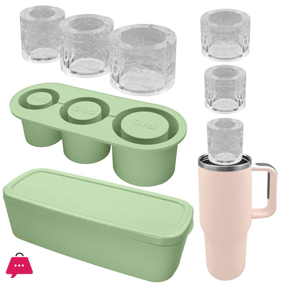 Ice Cube Maker With Lid 3 Hollow Cylinder Ice Cube Molds