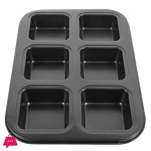 6-Mini Loaf Baking Pans Kitchen Cake Square Household Bread Muffin Multi-function Mold