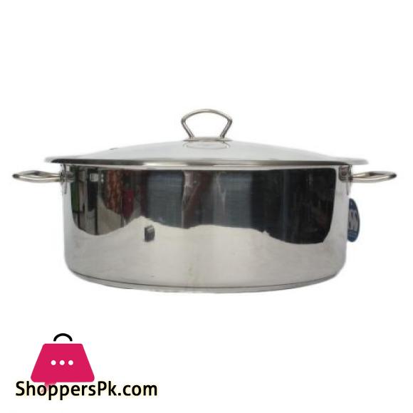 Alpha Stainless Steel Casserole Cooking Pot Encapsulated Bottom Handi Degchi With Glass Lid
