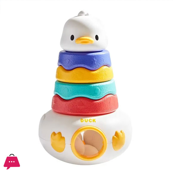 Baby Stacking Toy with Rings Montessori Toy 3-in-1 Matching Eggs Stacking Tower for Stacking Game
