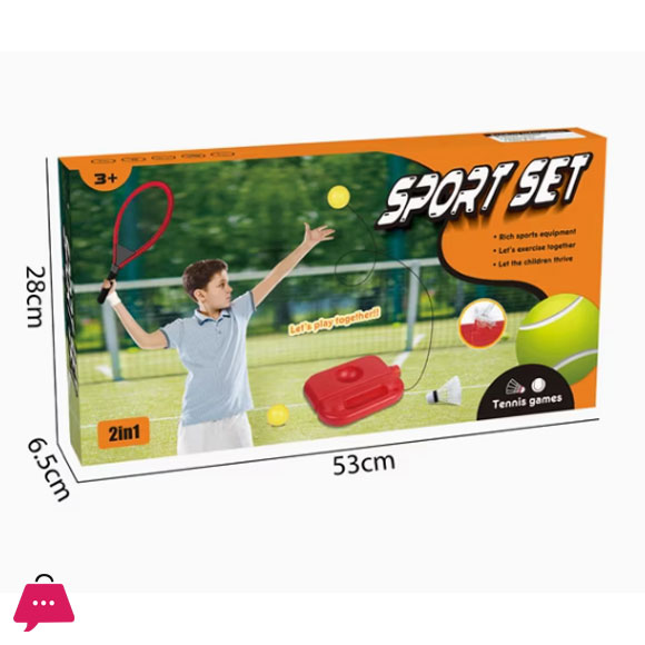 Childrens Outdoor Sport Tennis Badminton Practise Ball 2 in 1 Set Toys for Kids