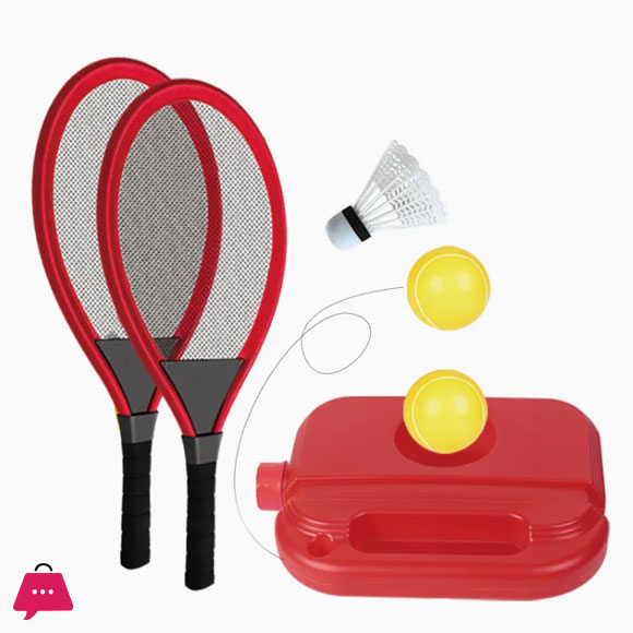 Childrens Outdoor Sport Tennis Badminton Practise Ball 2 in 1 Set Toys for Kids