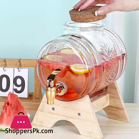 Glass Barrel Beverage Dispenser Decanter - 3 & 5 Liter