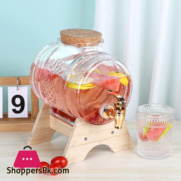 Glass Barrel Beverage Dispenser Decanter - 3 & 5 Liter