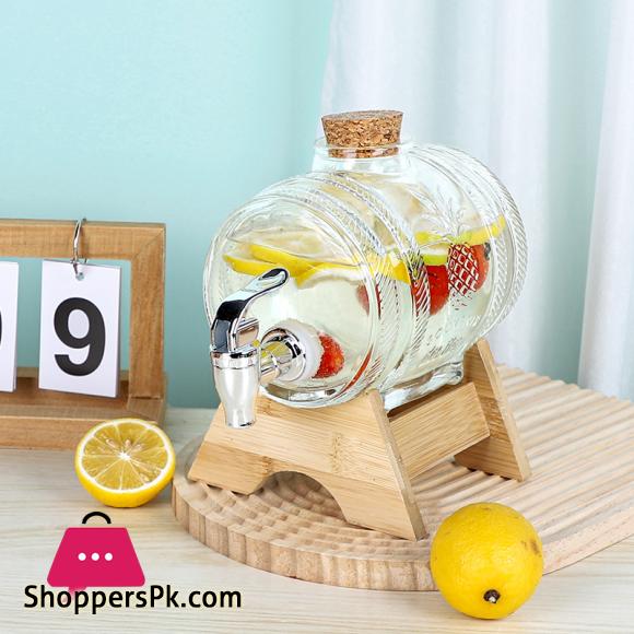 Glass Barrel Beverage Dispenser Decanter - 3 & 5 Liter