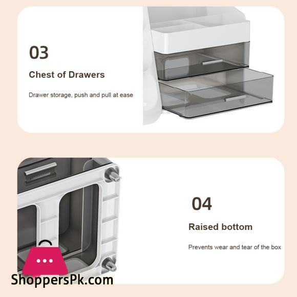 Plastic Desktop Organizer Cosmetic Container with Drawers