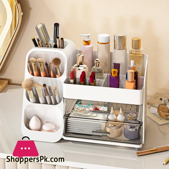 Plastic Desktop Organizer Cosmetic Container with Drawers