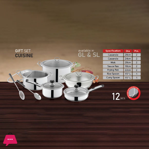 Alpha Stainless Steel 12-Piece Premium Cookware Gift Set