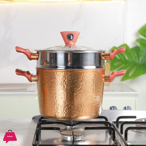 BAROLY Copper Effect Granite Cookware Set -23-piece