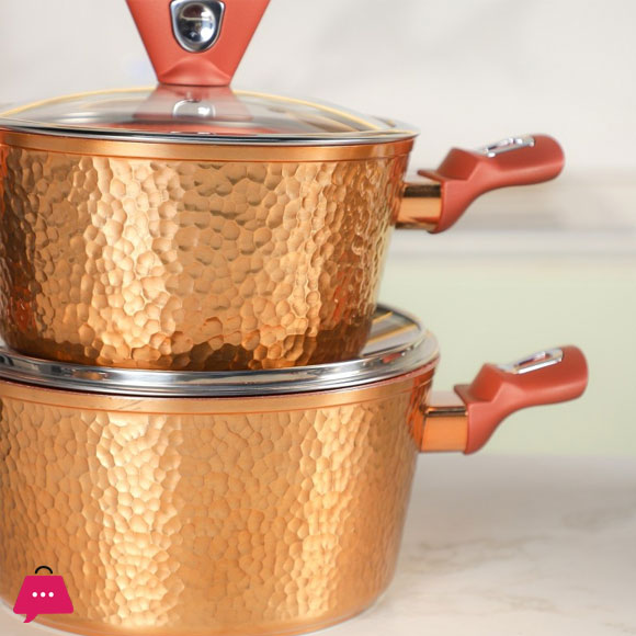 BAROLY Copper Effect Granite Cookware Set -23-piece