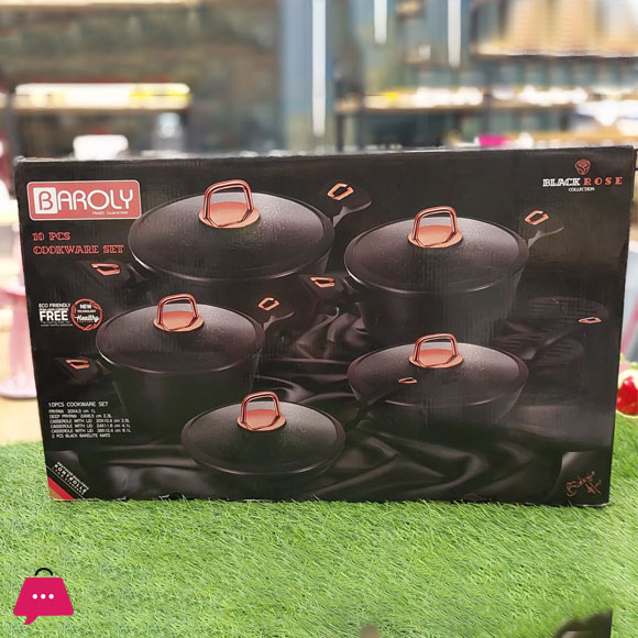 Baroly Non-Stick Granite Cookware Set of 10
