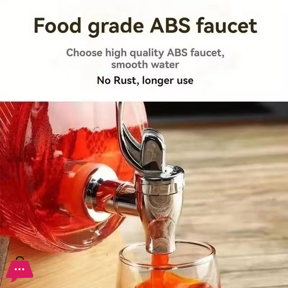 Glass Barrel Beverage Dispenser Decanter – 7.5 Liter