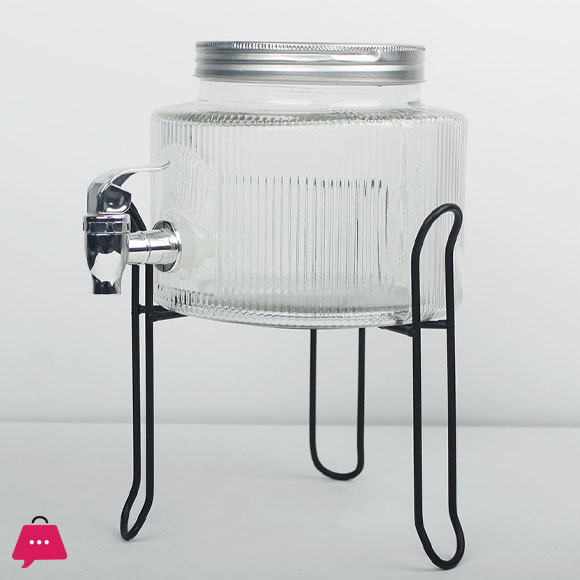 High Quality Glass Dispenser Beverages Container - 2.5 Liter