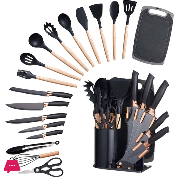 Kitchen Utensils Set and Knives Set 19-in-1