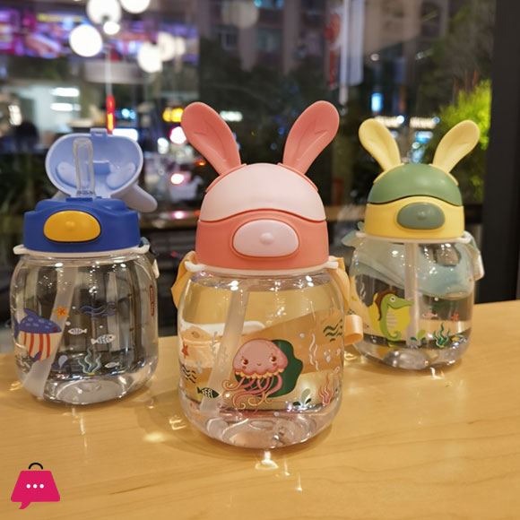 Straw Cup Girl Super Cute Cup Student Compact Leak-Proof Portable Water Bottle