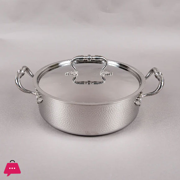 Tri-Ply Casserole With Lid Hand-Hammered Textured – 24CM