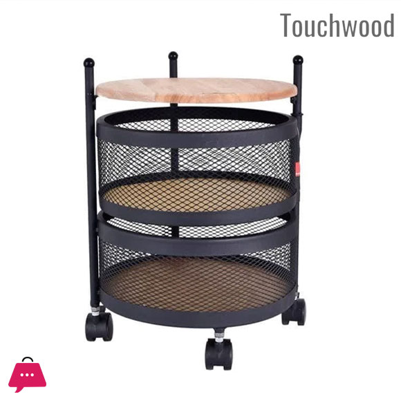 Touch Wood Mesh Basket Portable Luxury Onion Basket 2-Steps & 3 Steps