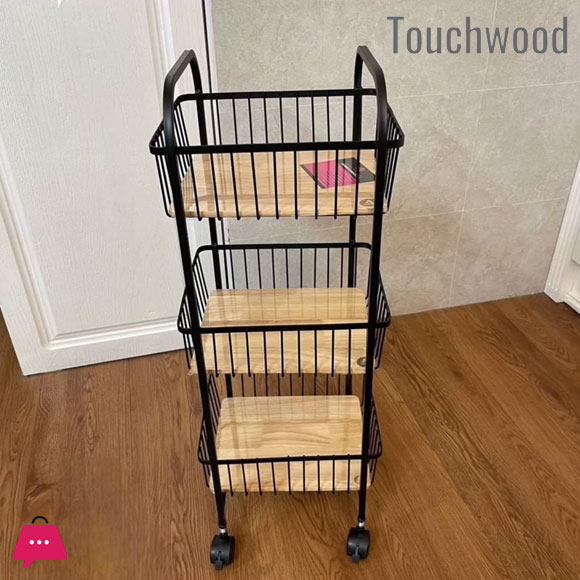 Touch Wood Modern Potato Onion Basket 2-Steps & 3 Steps