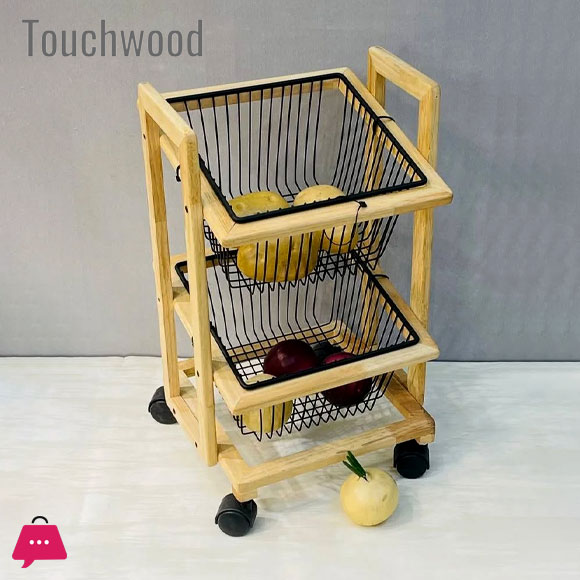 Touch Wood Modern Potato Onion Basket 2-Steps & 3 Steps