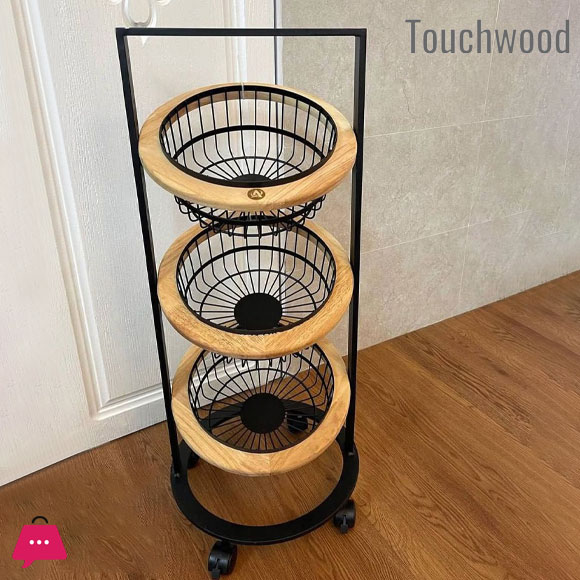 Touch Wood Portable Luxury Onion Basket 2-Steps & 3 Steps